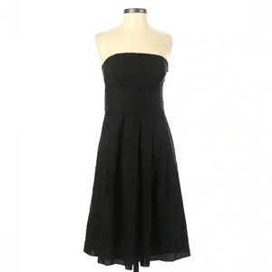 Ann Taylor | 100% Silk Black Strapless Formal Cocktail Classic Dress Size 2